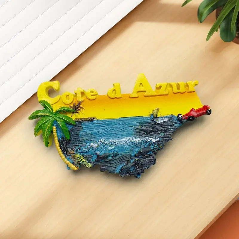 

France Nice Côte d'Azur Scenery Fridge Magnet Travel Souvenir Cultural Creative Crafts Home Decoration