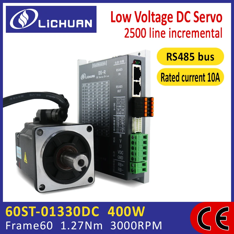 Imagem -02 - Lichuan-controle dc Servo Motor Modbus Rs485 200w e 400w 20v a 50v Kit Servo Driver 3m Cabo para Máquina Cnc