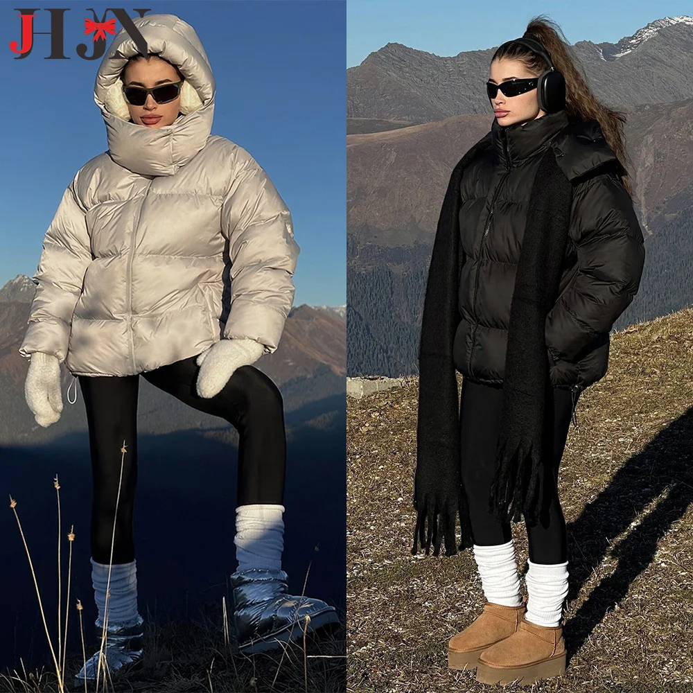 

JHJN для кемпинга на открытом воздухе, женская одежда, теплая и универсальная свободная хлопковая куртка, толстое пальто, хлопковая куртка