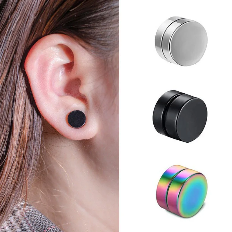 Personalized and Fashionable Stainless Steel Double Sided Magnet Magnetic Attraction Ear Clip Jewelry No Piercing Unisex