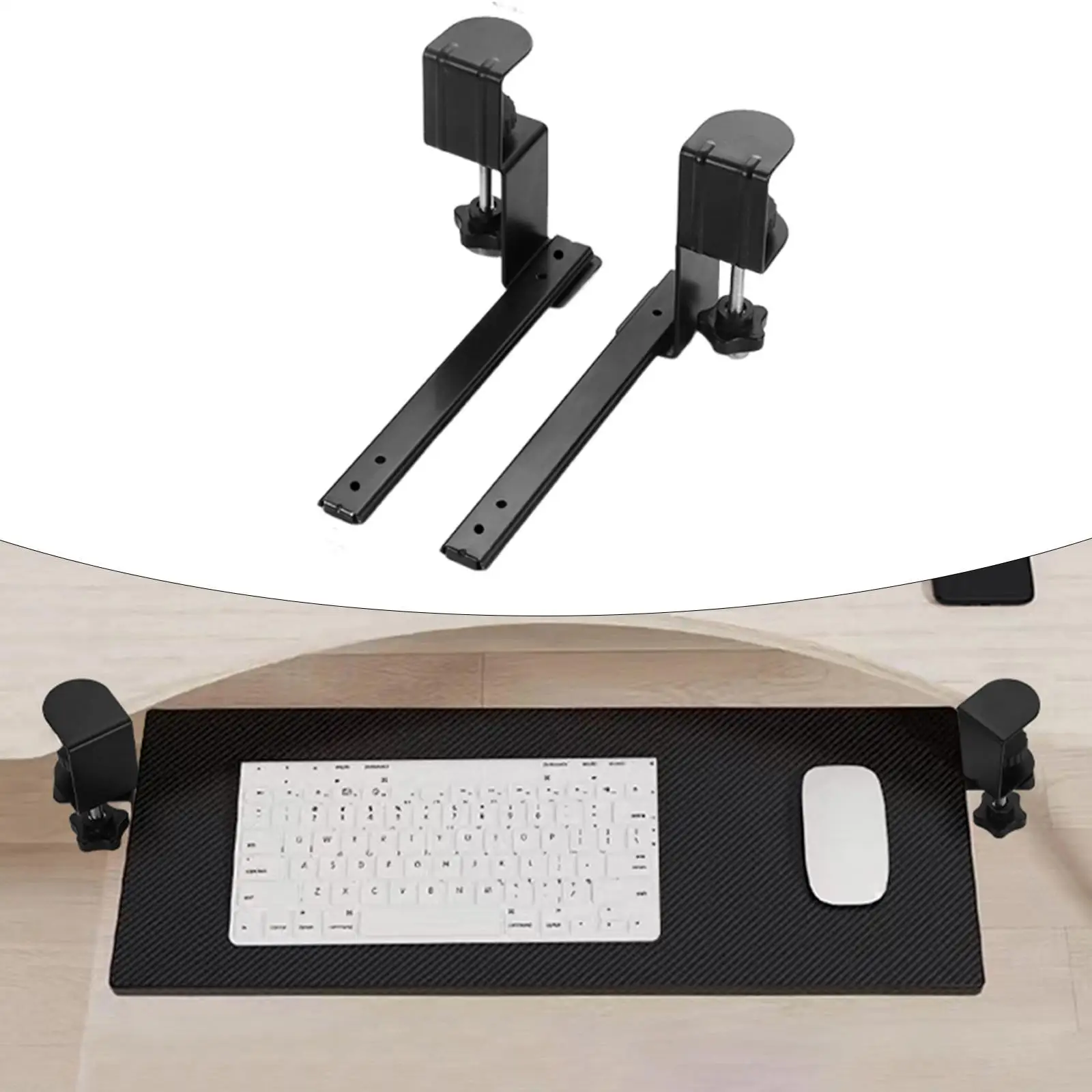 

2 Pieces under Desk Keyboard Tray Slide Drawer under Desk Lap Tray Furniture Heavy Duty Cabinet Drawer Keyboard Slides