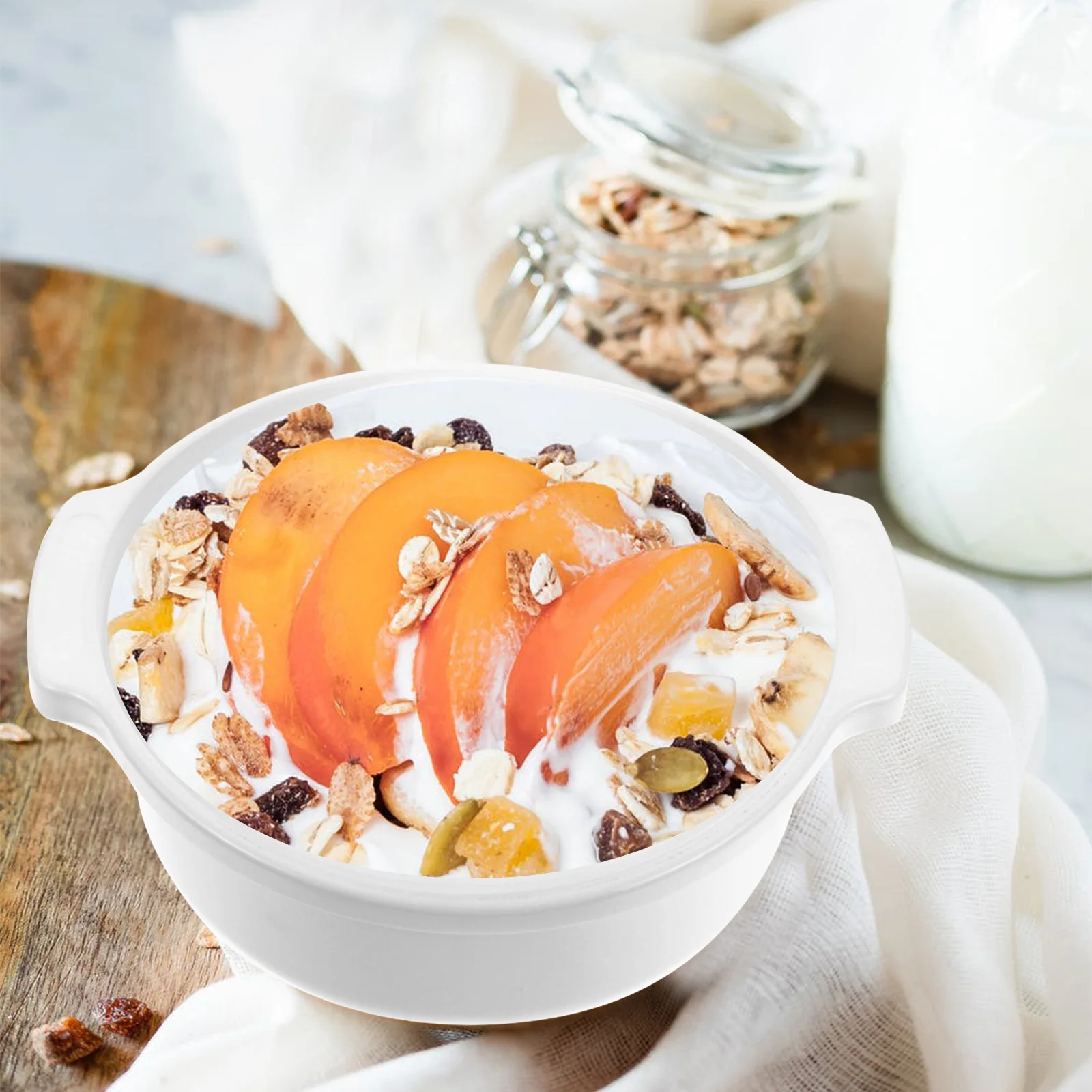 

1pc Microwave Heat Resistant Plastic Craft Food Bowl Practical Noodle Storage Kitchen Steamer Pot Alternative Home Kitchen Bowl