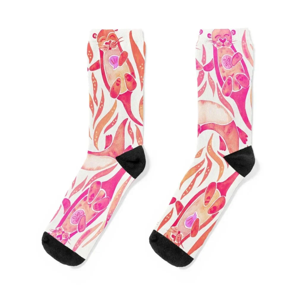 

Five Otters – Pink Ombré Socks gifts hockey gym golf Men's Socks Women's