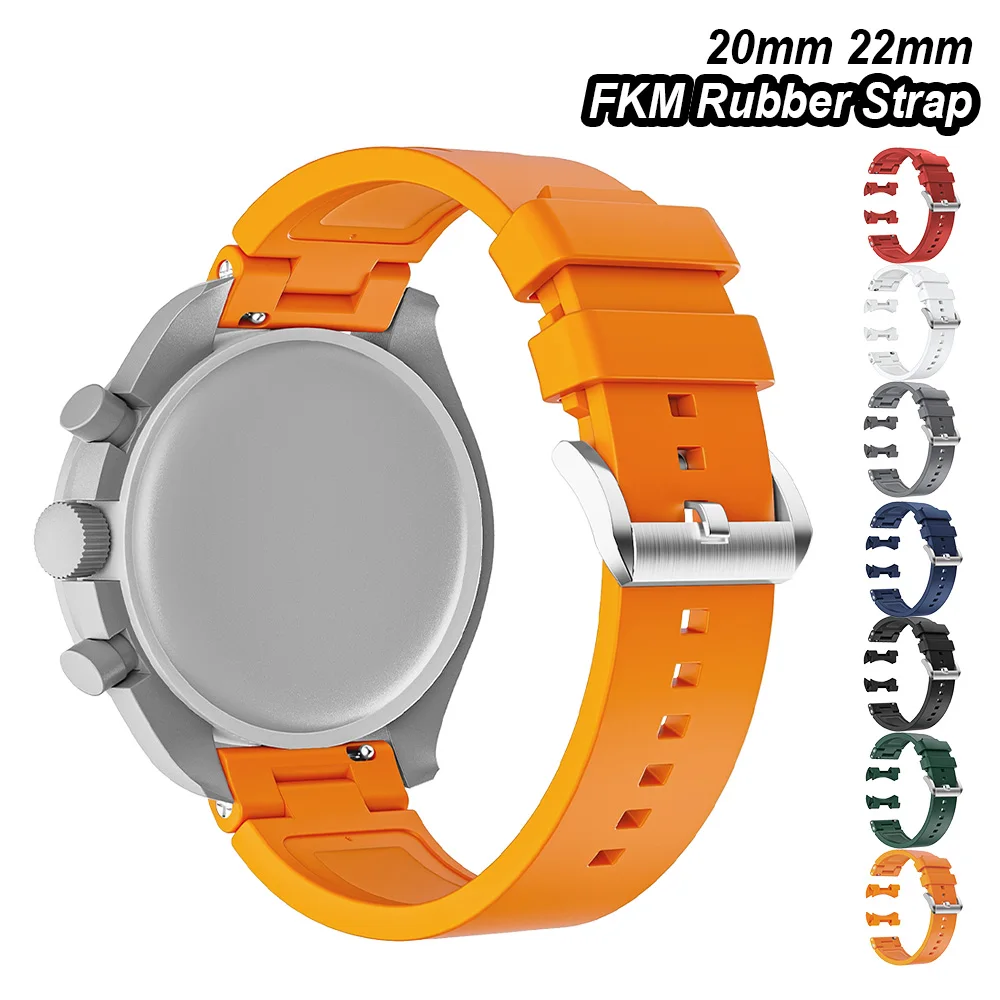 

Премиальный ремешок для часов из каучука FKM 20 мм 22 мм для Seiko, Omega, Moonswatch, Rolex, Tudor с плоским/изогнутым концом