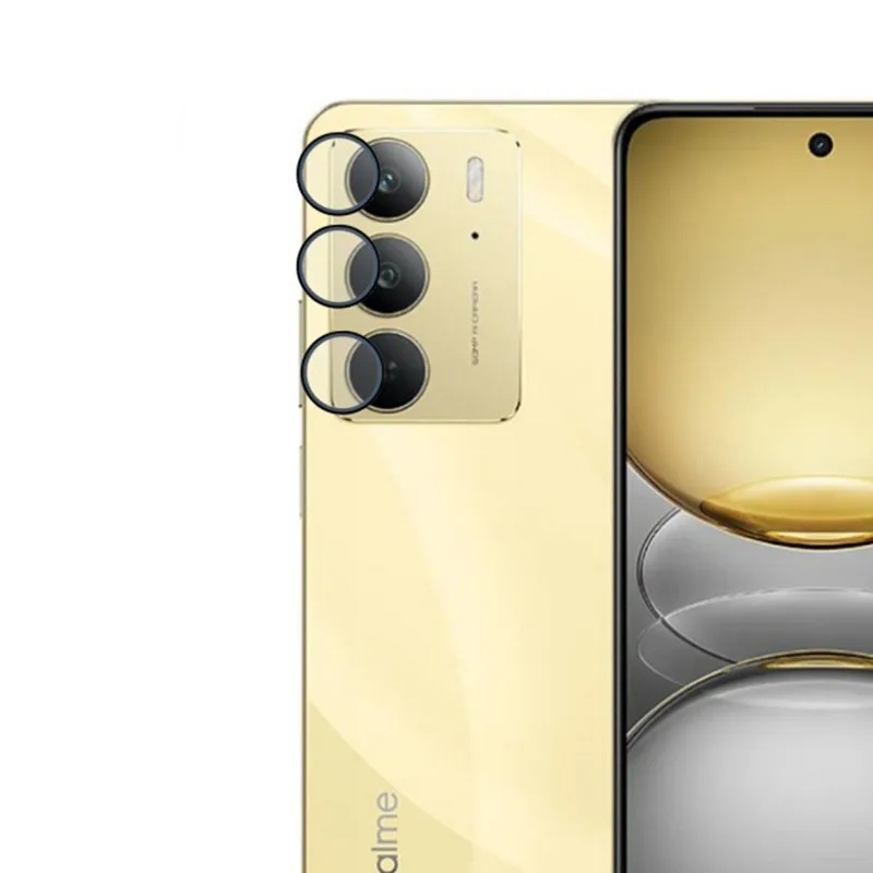 1 conjunto de película protetora de lente para oppo realme c75 anel de metal protetores de câmera para realme c75 lente capa de vidro