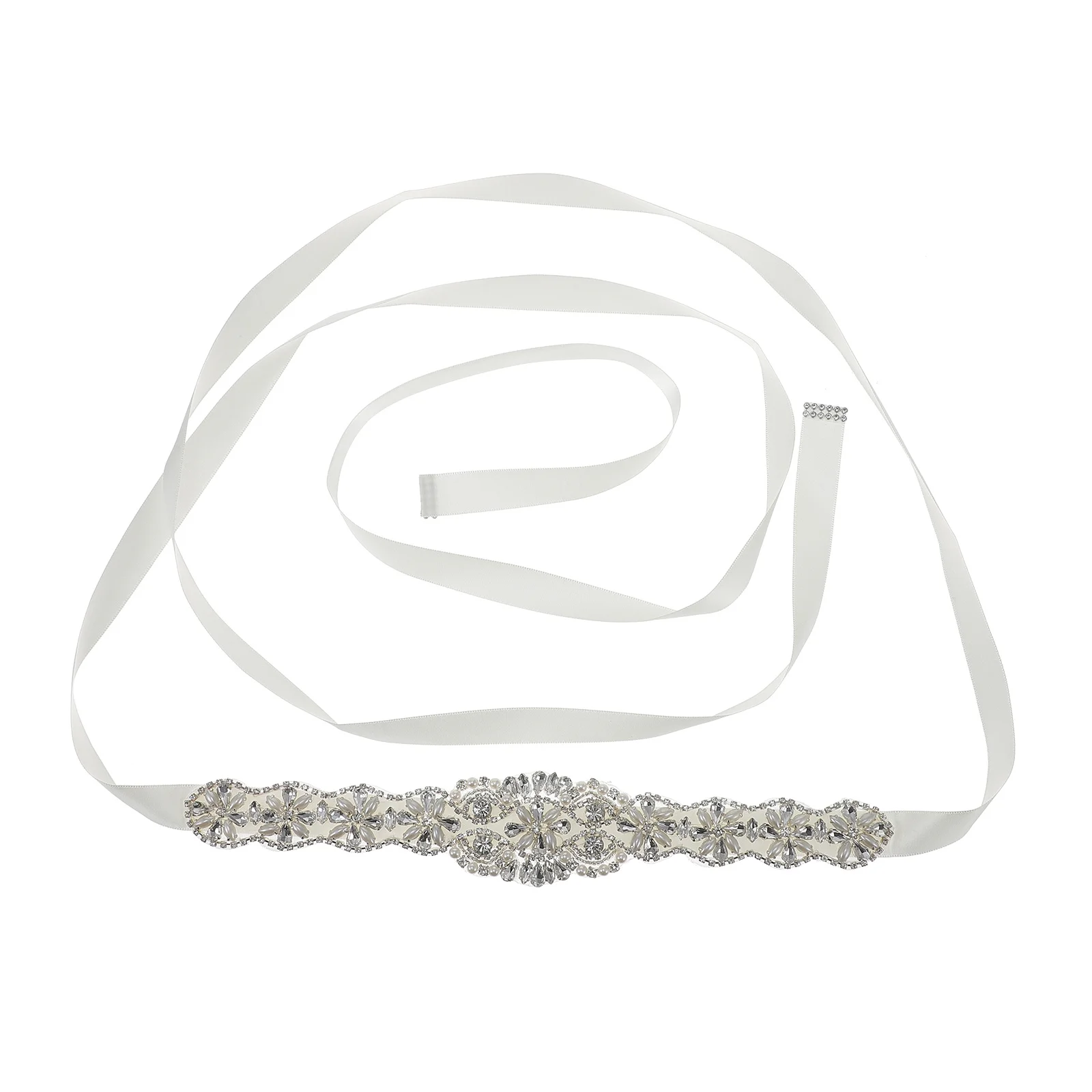 1 قطعة حجر الراين اللؤلؤ حزام الفضة الزفاف زنار فستان الزفاف الديكور كريستال حزام الخصر حزام الإناث