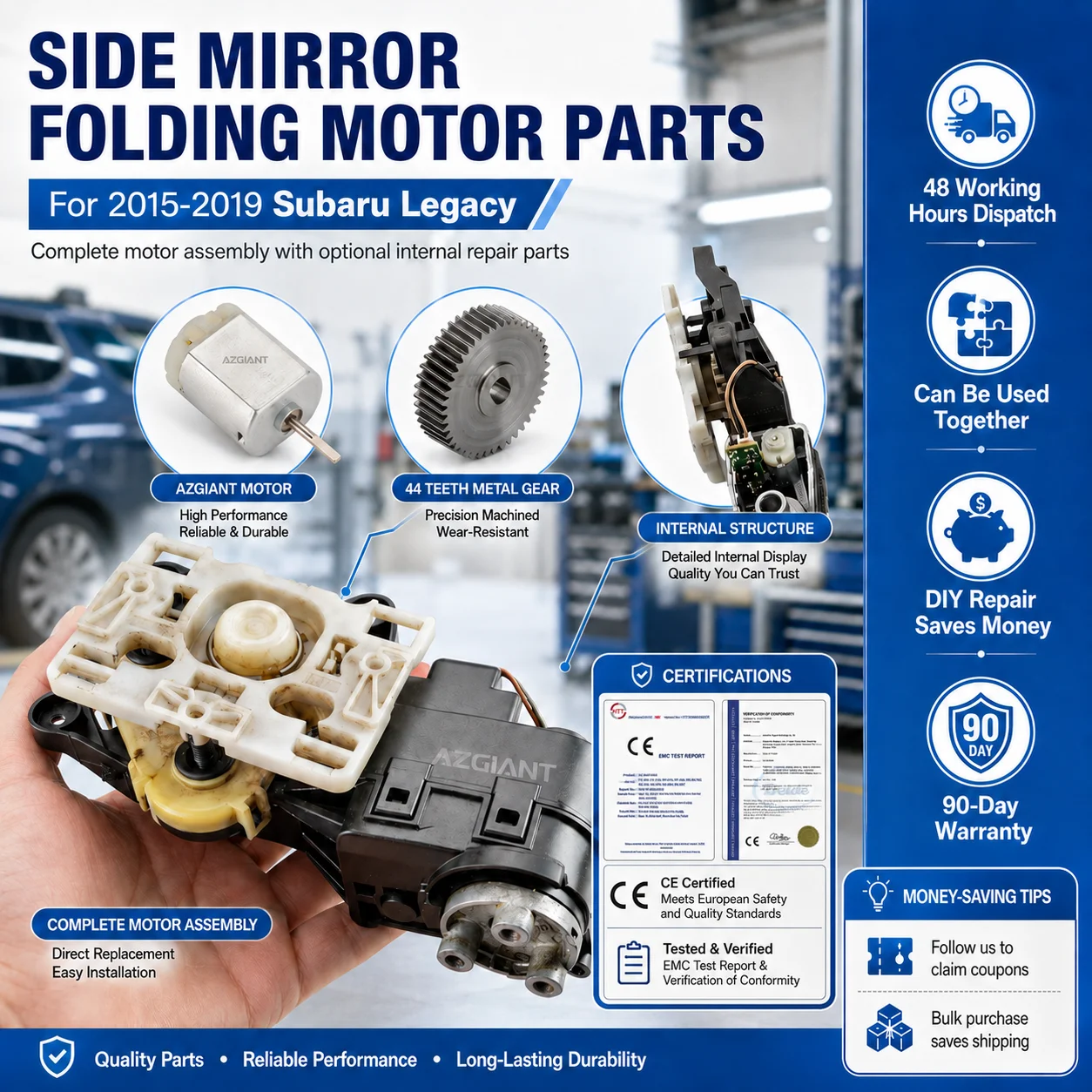 

Mirror Folding Actuator for Subaru Legacy Side Wing Rearview Motor Gear Board 2015 2016 2017 2018 2019 AZGIANT