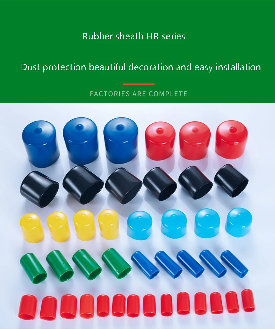 Black/Red Silicone Rubber Round End Cap 1.3/1.5/1.6/1.8/2.0-70mm Rubber Protect Sleeve Cap Pipe Plug