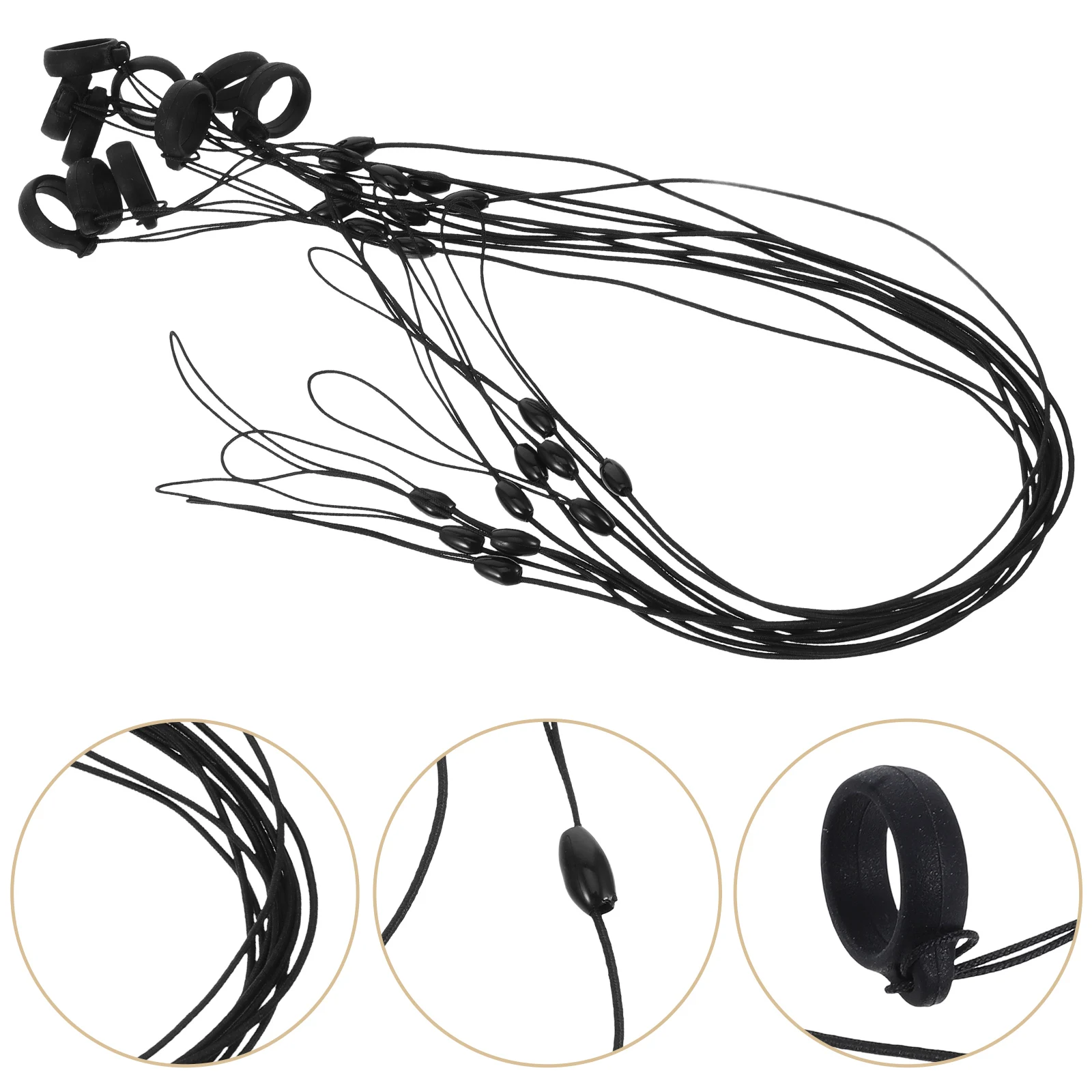 

10pcs Anti-Lost Lanyard Elastic Pen Holder Stylus Leash Coiled Silicone Necklace For Teachers Nurses Contractors Keys