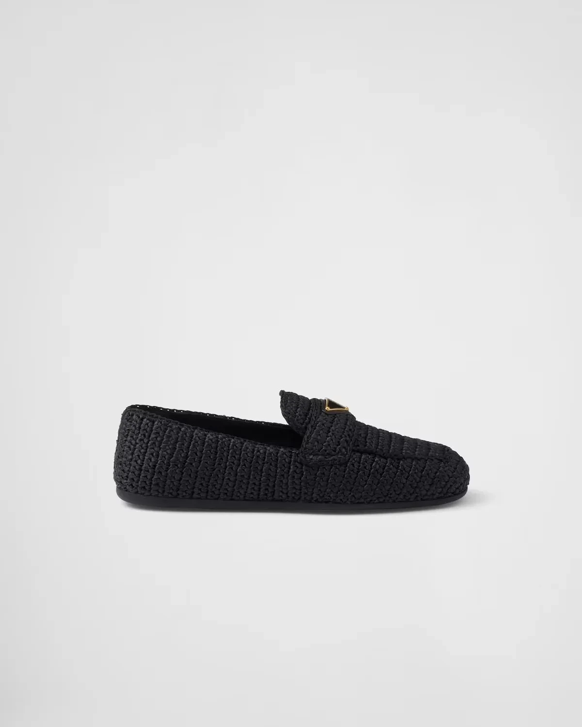 Women's Crochet Loafers Woven Fabric Loafers Black