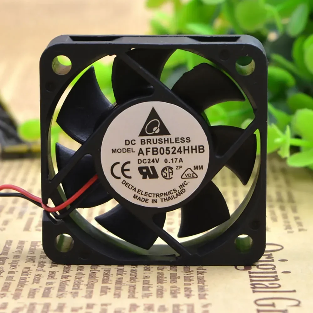 

For Delta AFB0524HHB DC 24V 0.12A 50*50*15mm 5CM 2 line double ball inverter fan