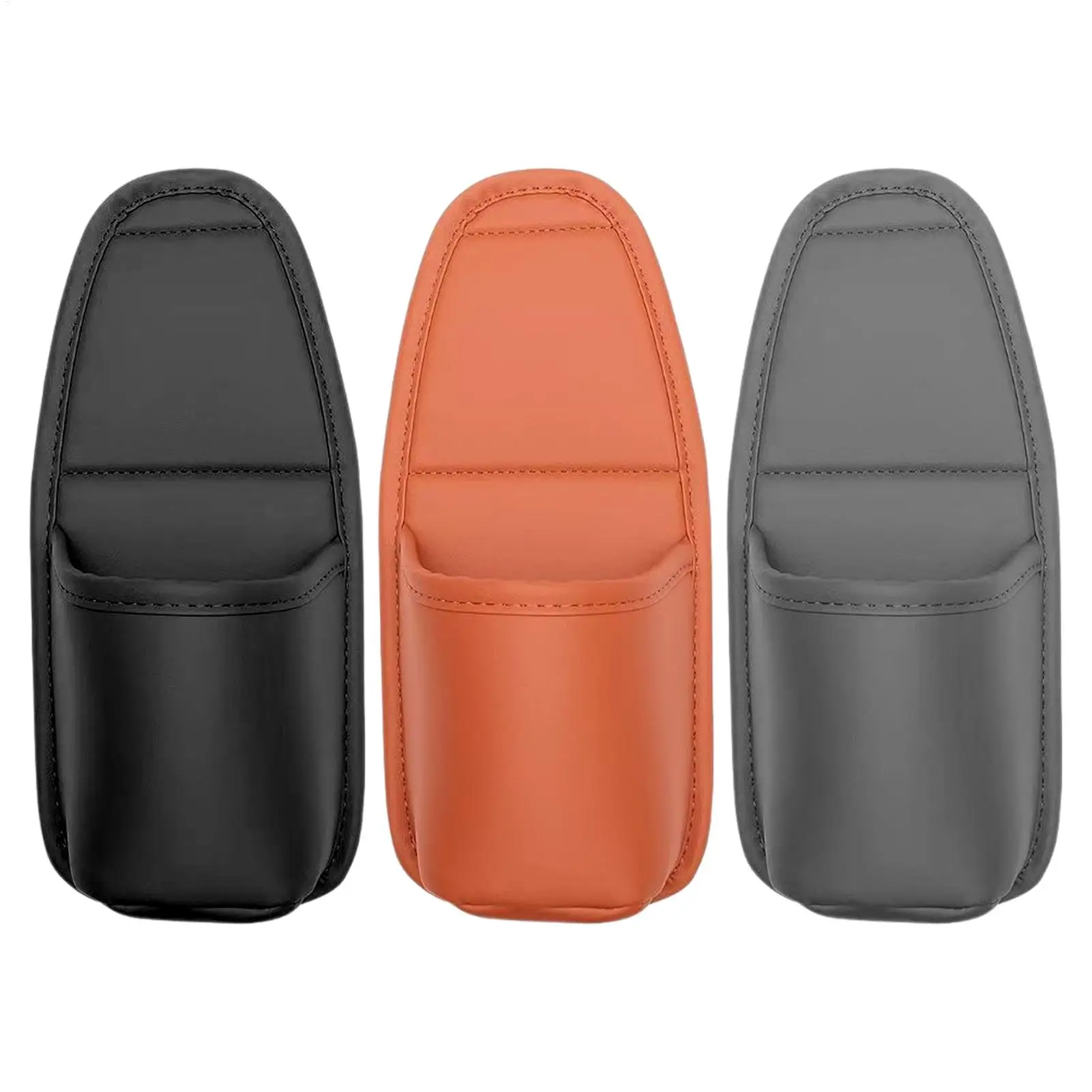 PU Leather Car Door Cup Holder Multifunctional Adhesive Storage Pocket Auto Door Mount Drink Bottle Holder Phone Storage Bag