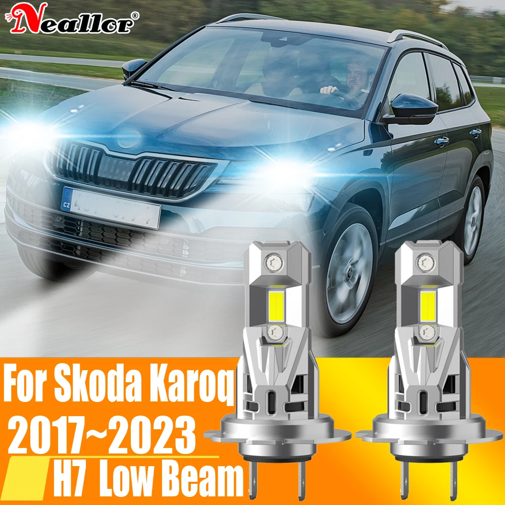 

2pcs High Power H7 Led Headlight Canbus H18 Car Bulb 6000K White Light Moto Turbo Diode Lamp 12v 55w For Skoda Karoq 2017~2023