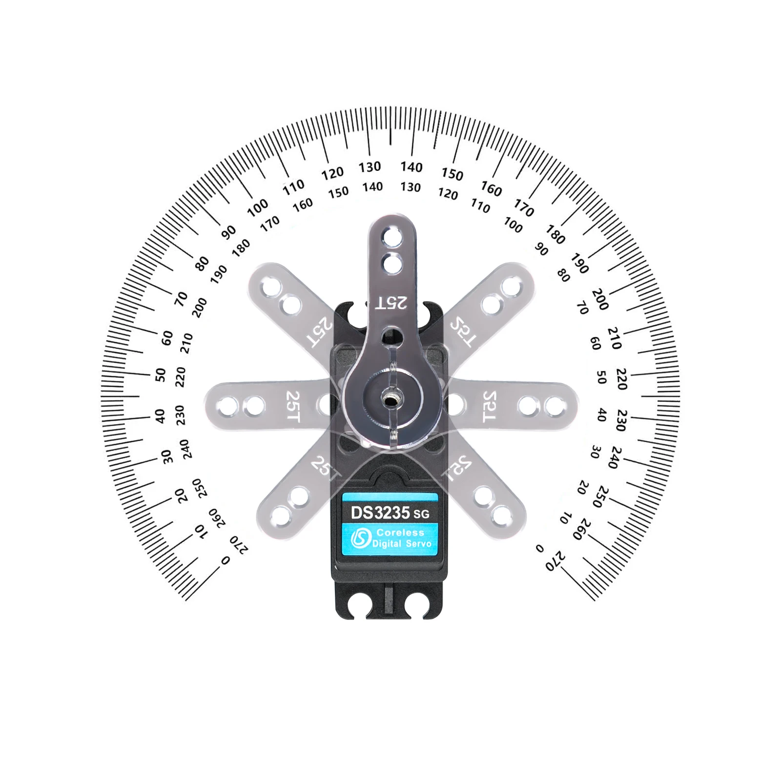 DS3235 PRO เซอร์โวดิจิตอล Coreless 180/270 °   เกียร์สแตนเลสกันน้ําสําหรับ 1/8 1/10 RC Baja รถหุ่นยนต์แรงบิดสูง