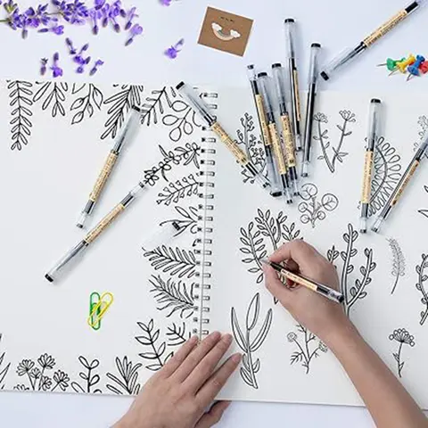 3-12 st/set Fine Point Pen 0,35 mm Svart Blå Röd Bläck Gelpenna Kulspetspenna Skola Kontor Student Skrivmaterial 10 best sales tunn penna - №1