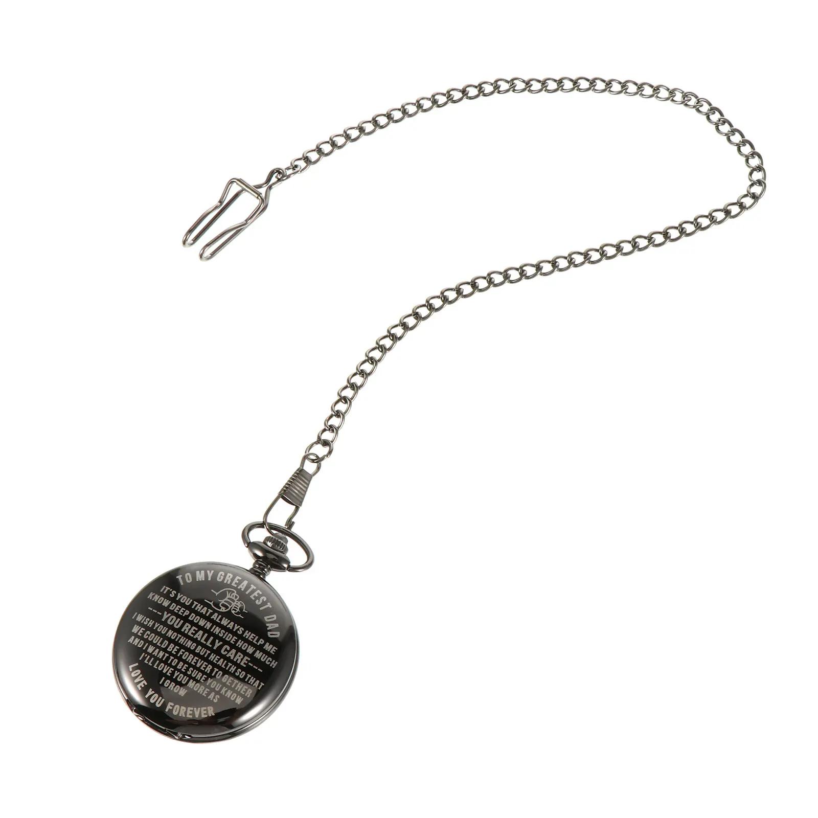 

Pocket Watch Men Quartz Movement Engraving Clear Marking Gift Father father Birthday Vintage Metal Hanging Necklace Watches