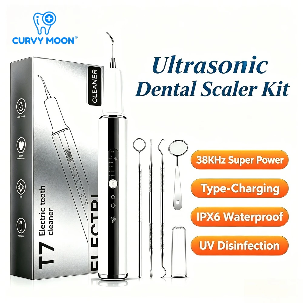 

Electric Ultrasonic Plaque Remover with 5-Mode Dental Tartar Scaler 2 Replaceable Heads Dental Calculus Removal Teeth Oral Care