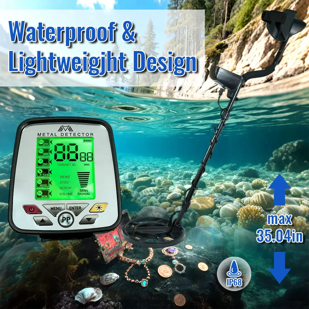 كاشف المعادن MD5032 تحت الأرض عمق الماسح الضوئي مقاوم للماء ملف البحث عالية الأداء الذهب حفار الكنز تسعى هنتر