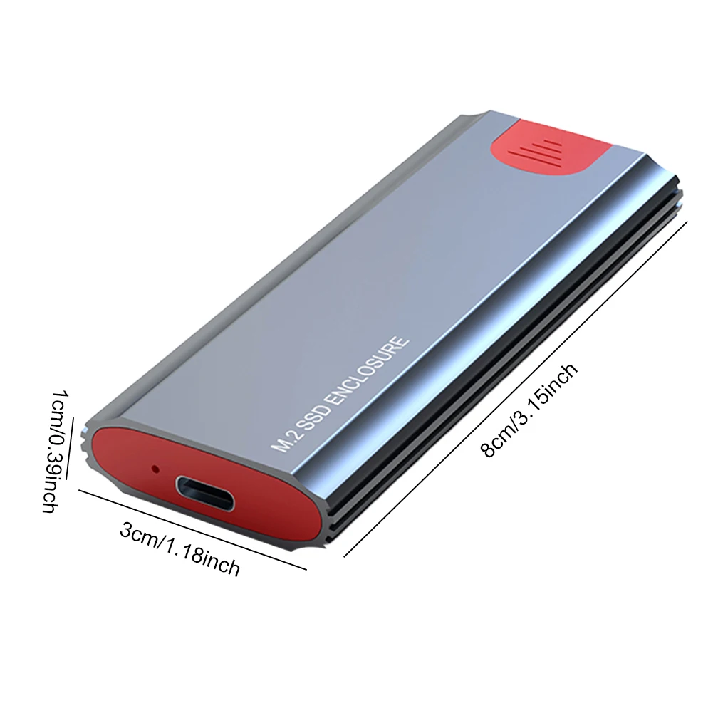 M2 NVMe SSD Enclosure Adapter USB3.1 Gen2 External Hard Drive Case supports 2230 2242 2260 2280 SSDs up to 2TB
