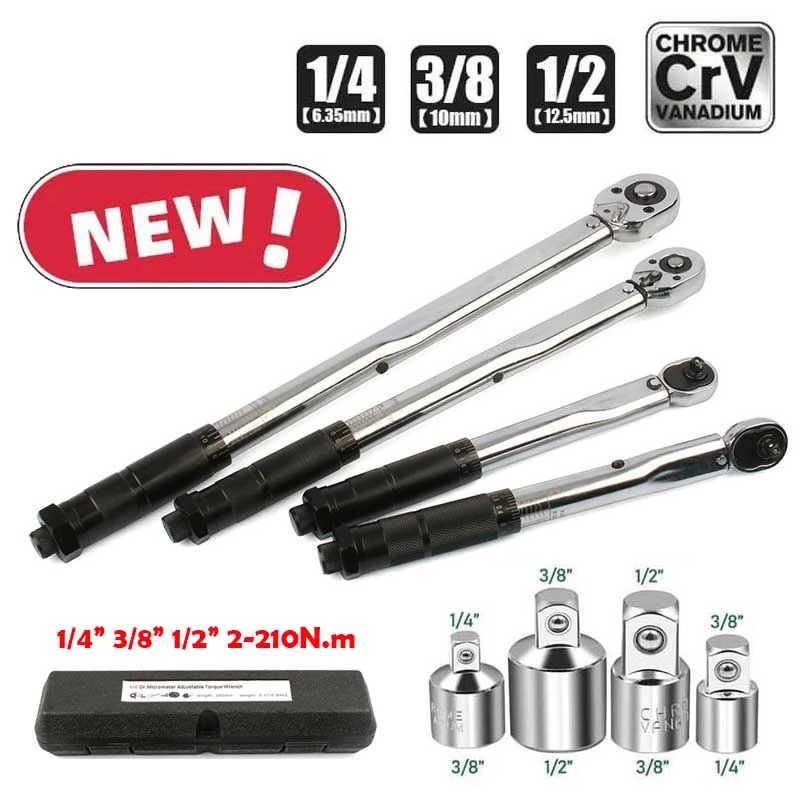 ratchet torque wrench precise preconjunto hand tool square drive chave de catraca reversivel spanner 14 38 12 ajustavel 01