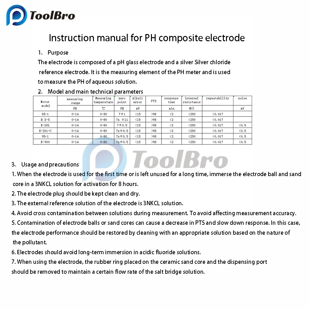 Imagem -06 - Eletrodo Sensor Sonda Conector Bnc Fábrica Indústria Experimento Laboratório Piscina Água Chuva Analisador ph Meter Tester E7501 ph