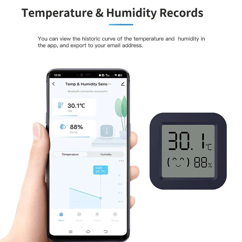 Tuya Temperature Humidity Sensor Compatible with Bluetooth Mini LCD Display APP Remote Control Thermometer Hygrometer