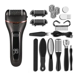 Electric Callus Remover Professional Foot File Grinder Pedicure Machine Rechargeable Heel Cracked Dead Skin Scrubber 3 Heads