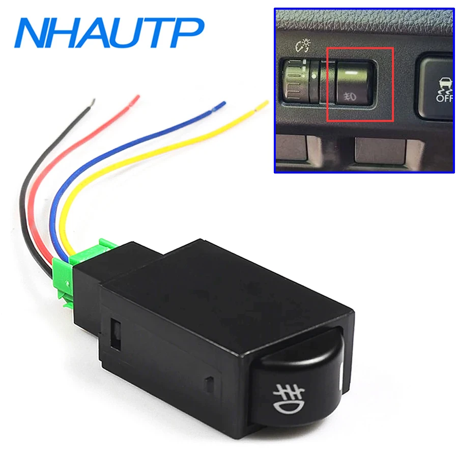 NHAUTP 1Pcs 5-Pin Car Fog Light Switch Button For Subaru Forester Outback Legacy Impreza BRZ With 4-Wires Orange 12V