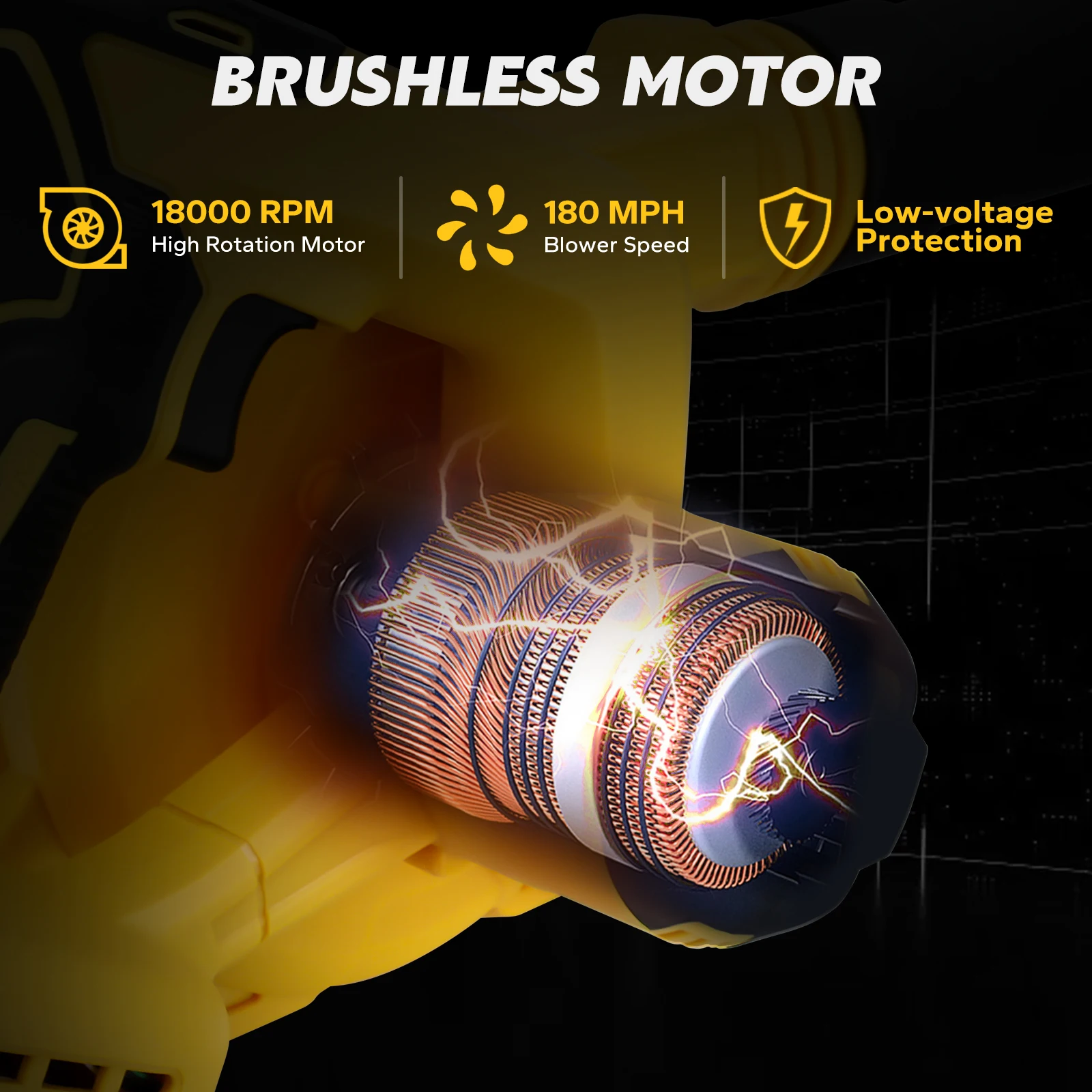 Brushless Air Blower Cordless Vacuum Cleaner Electric Dust Computer Collector Leaf Duster for Dewalt 20V Battery (No Battery)