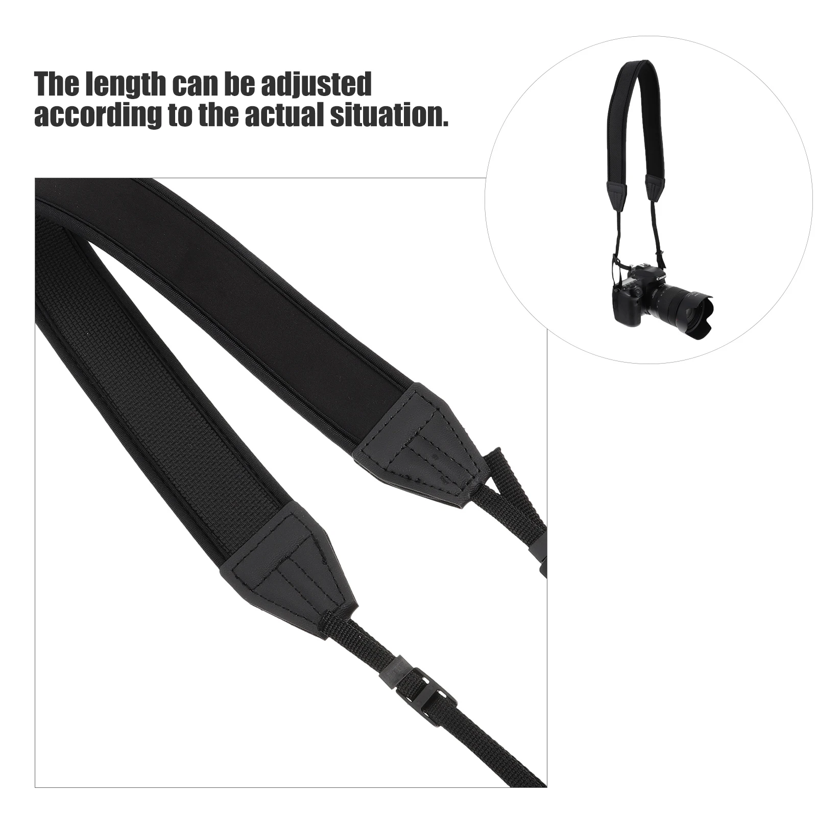 

2pcs Shoulder Strap Adjustable Neoprene Cotton Material Outdoor Hiking Camping Use Hang Camera Securely Universal Fit For Camera
