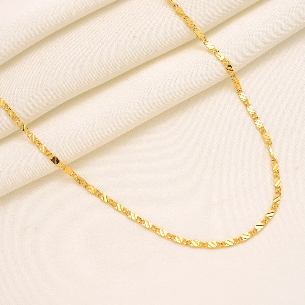 50cm Link Chain for Women Girls Gold Color Chain Necklaces Jewelry Wedding Gifts Wholesale Cheap Price