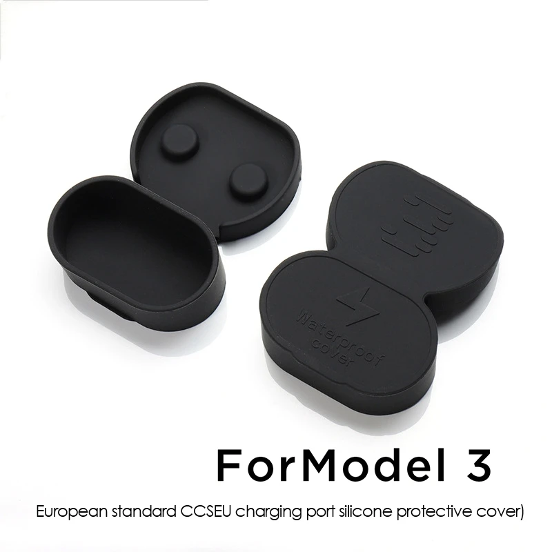 Imagem -02 - Silicone Car Charger Cap Capa para Tesla Modelo à Prova Dágua Dustproof Porta de Carregamento Capa Protetora Versão ue