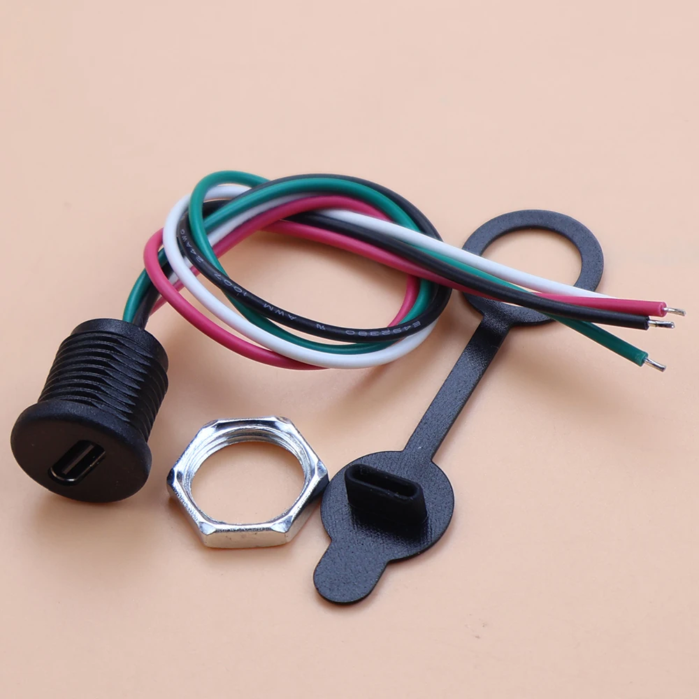 1 Stück USB Typ-C-Stecker Typ-C wasserdicht mit Muttern-Verriegelungsplatte, weiblicher TPC-Anschluss, wasserdicht, Hochstrom-Schnellladeanschluss – Detail 2