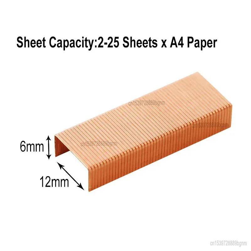 1000Pcs Set Metal 12# 24/6 Staples Rose Gold Color Office Accessories School Stationery Paper File Document Binding Supplies