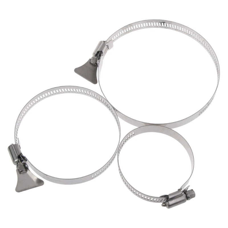 50/75/100/150/200mm Stainless Steel Hose Clamps Adjustable Gear Worm Tube Water Pipe Fixed Clip Spring Cramp