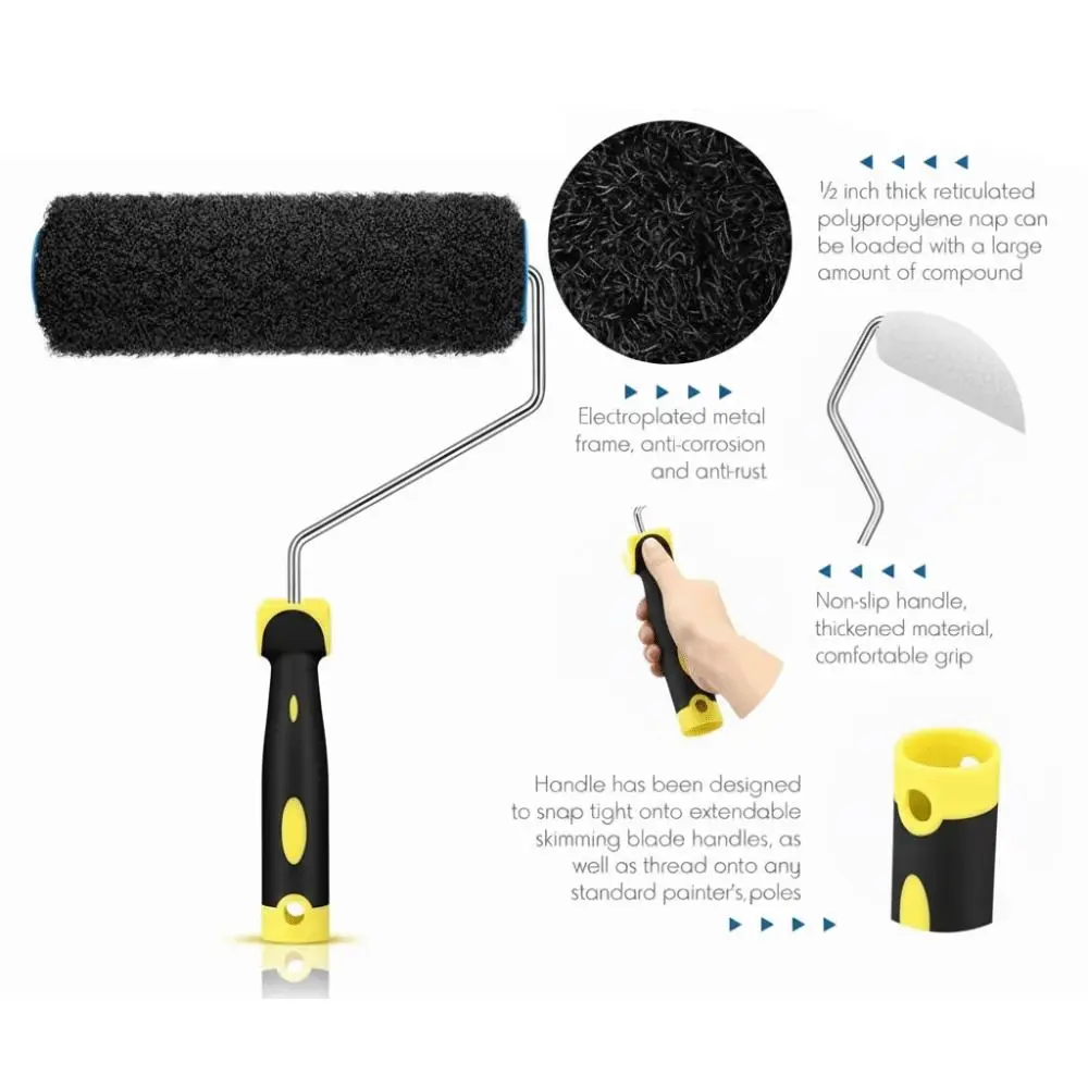 Comfortable Handle Painting Roller Set Textured Pattern Smooth Plastering Wall Painting Tool Pattern Roller