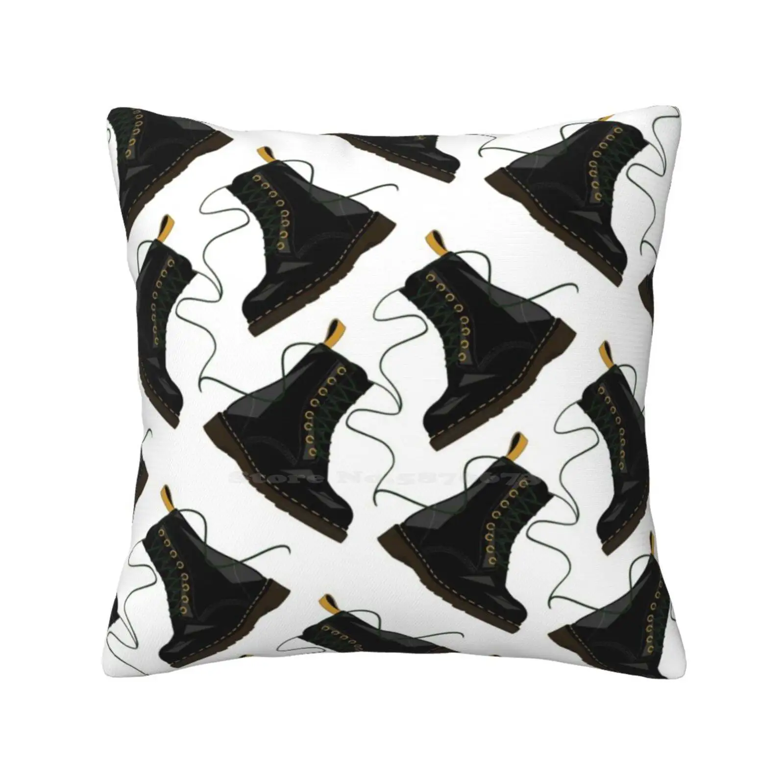 Pattern-White Pillows Case Bedroom Home Decoration Docs Doctormartens White Blank Pattern Shoes Boots Lace Hipster Goth Preppy