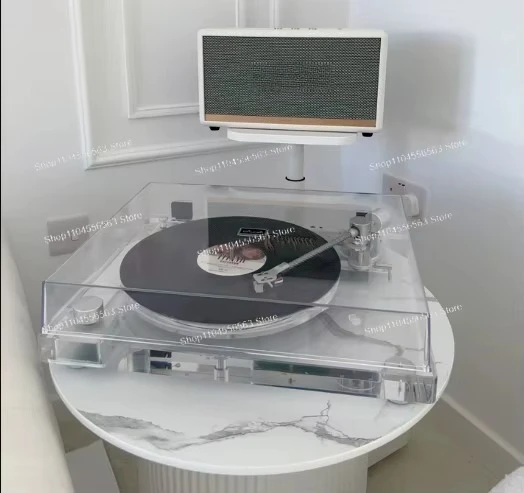 X10 Transparent Acrylic Vinyl Record Player with Bluetooth Transmitter, Modern Desktop Turntable Gramophone