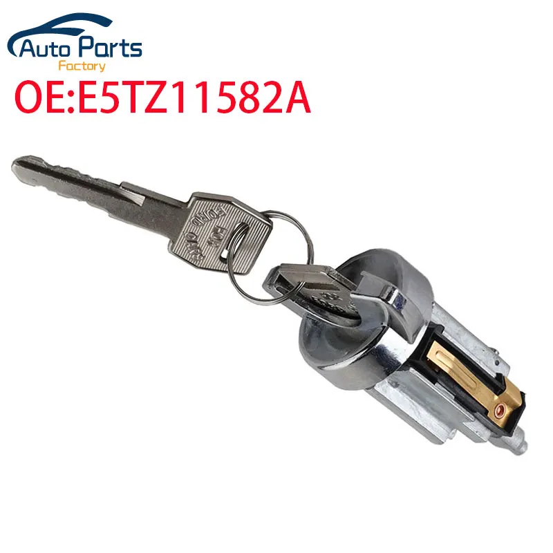 Nuevo cilindro de cerradura de encendido y 2 llaves para Ford F-150 F-250 F-350 Bronco Tempo Lincoln Mercury E5TZ11582A E5TZ-11582-A