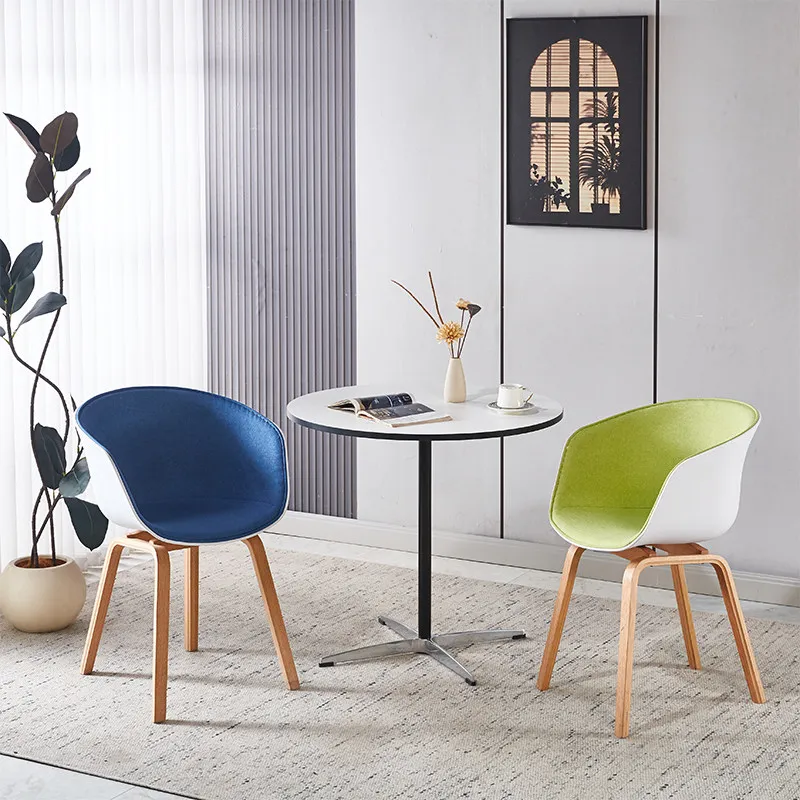 Sillas de comedor amarillas contemporáneas, silla de comedor de madera de diseño moderno para niños, muebles de cocina nórdicos para oficina, Cadeira De Jantar