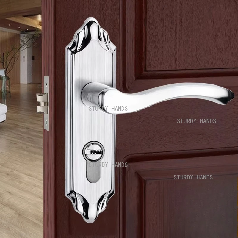 스테인리스 스틸 실내 도어락 침실 손잡이 범용 분리형 간단 도어락