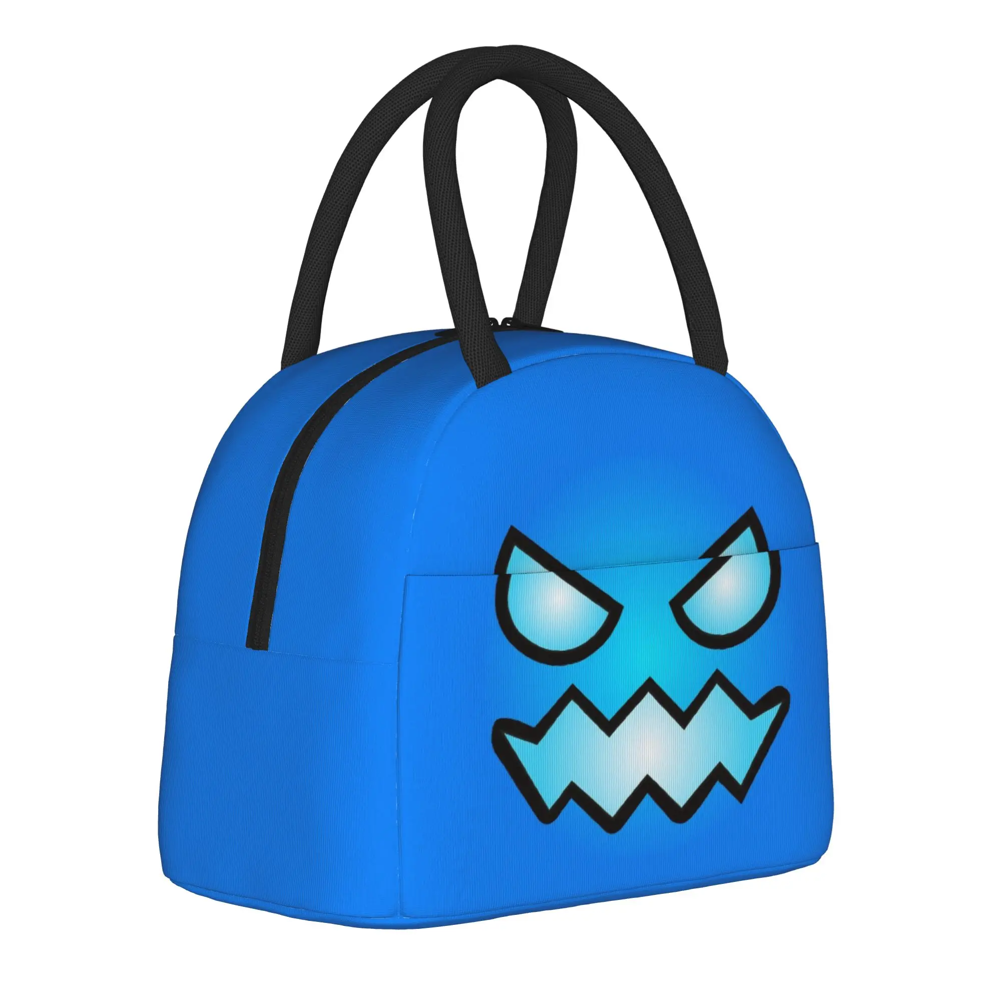 Geometric Dash Games Game  App Fun Insulated Lunch Bags Large Geometry Dash Reusable Thermal Bag Tote Lunch Box Bento Pouch