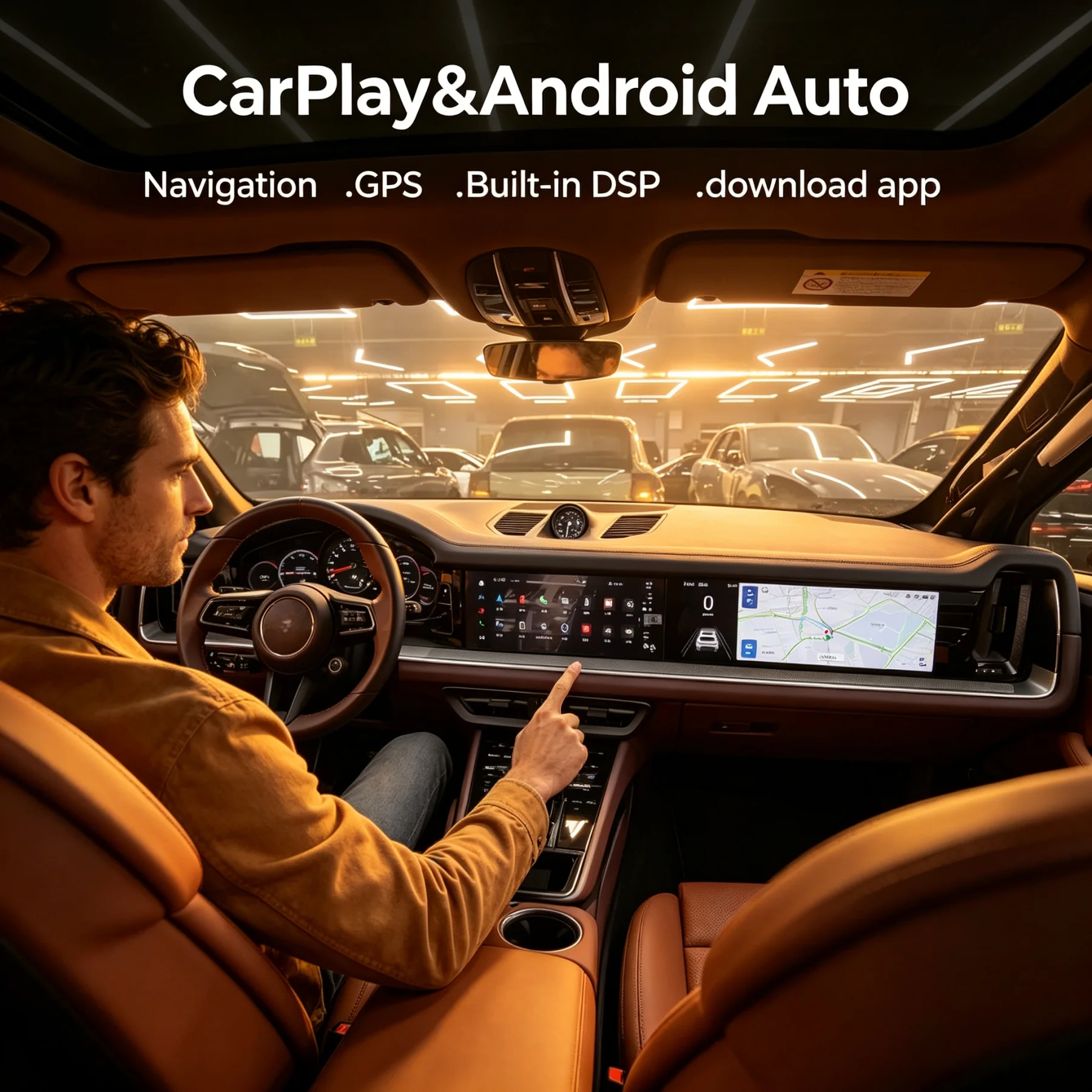 

For Porsche Cayenne 2018 2019-2023 2024 Car Copilot Carplay Android Screen GPS Navigation Multimedia Player HeadUnit Radio Media
