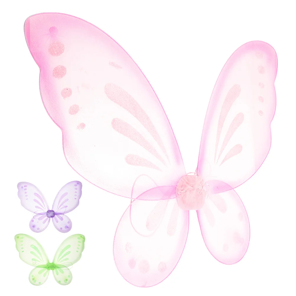 3-częściowy zestaw skrzydeł motyla, kostium wróżki dla dziewczynek na przyjęcie urodzinowe, przebranie na Halloween, lekkie skrzydła anioła dla dzieci