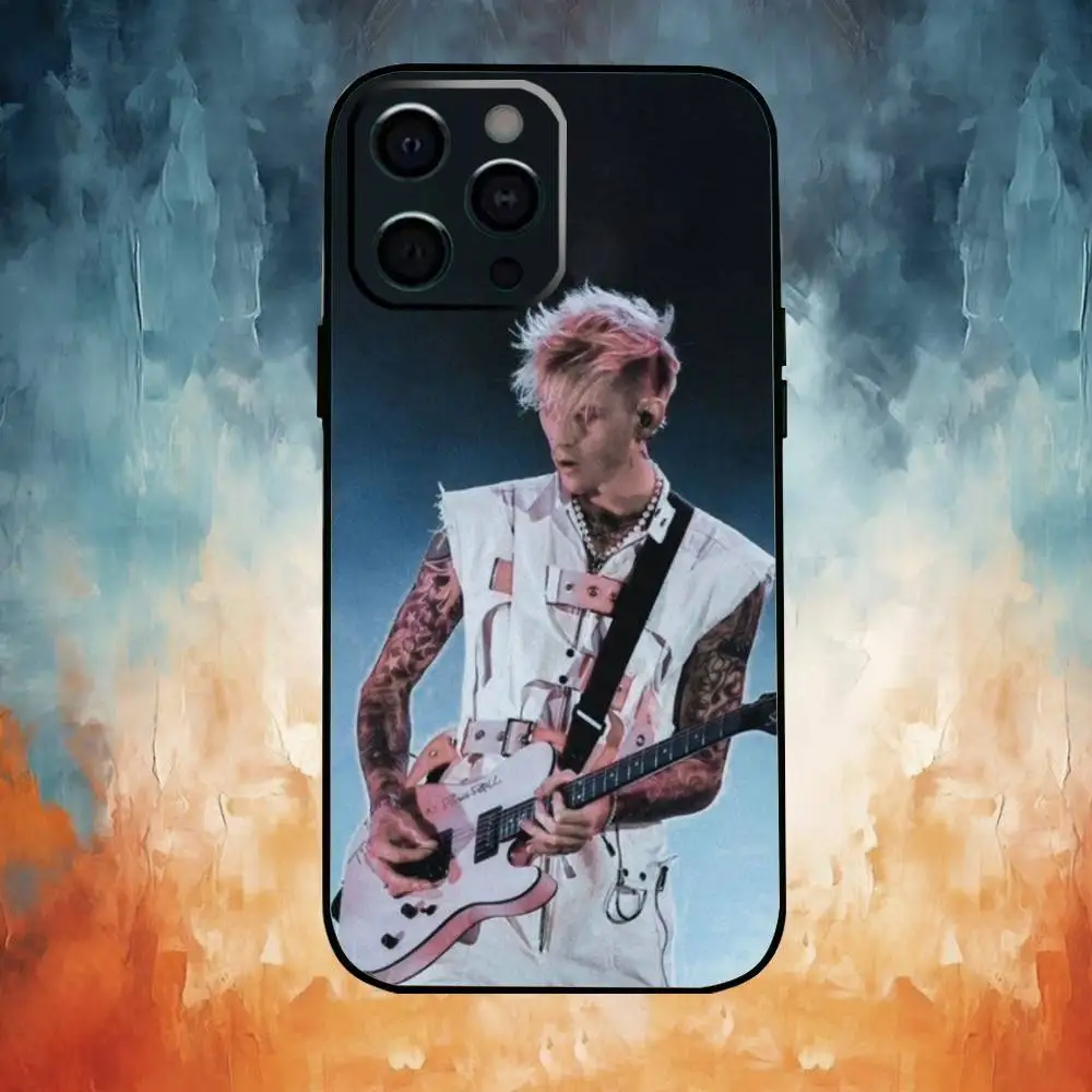 เคสโทรศัพท์ M-Machine Gun K-Kelly MGK สำหรับ iPhone17,16,15,14,13,12,11 Plus,Pro Max แบบนิ่ม สีดำ