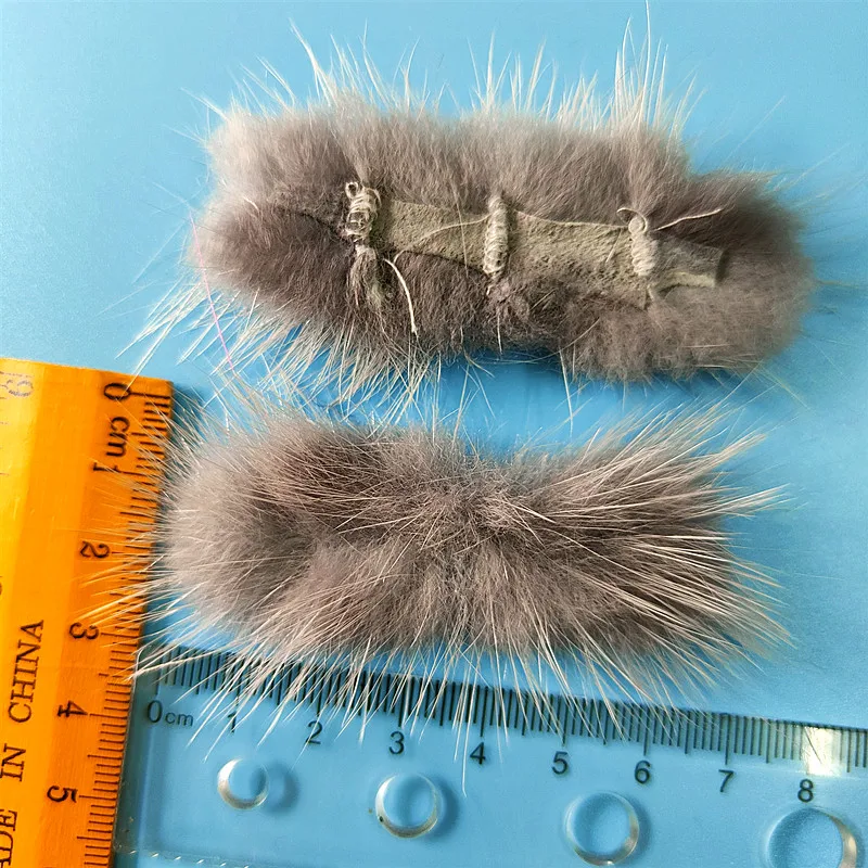 Fluffy Mink Plush Ball Bow Hairpin Headgear Corsage DIY Hair Accessories Phone Case Decorative Craft Accessories