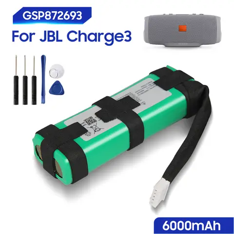 Batería de repuesto original para JBL Charge3 Charge 3 GSP 872693   03 GSP 1029102 Un altavoz exterior de audio Bluetooth genuino 6000mAh