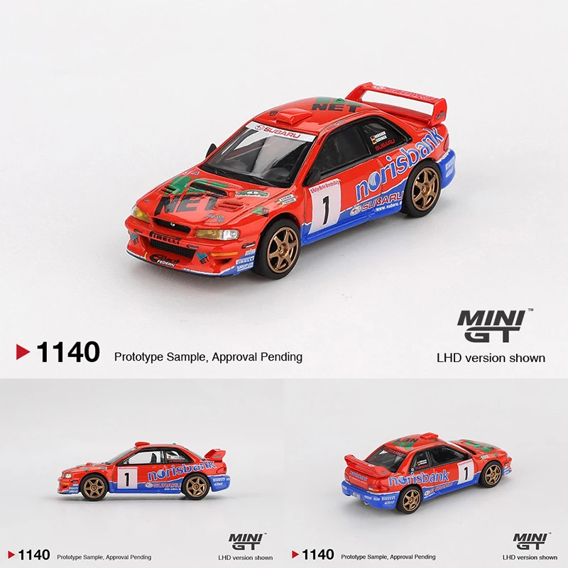 

Предпродажа MINIGT 1140 1:64 Subaru Impreza WRC97 # 1:1999 DRM Winner, литая под давлением модель автомобиля, коллекция игрушек