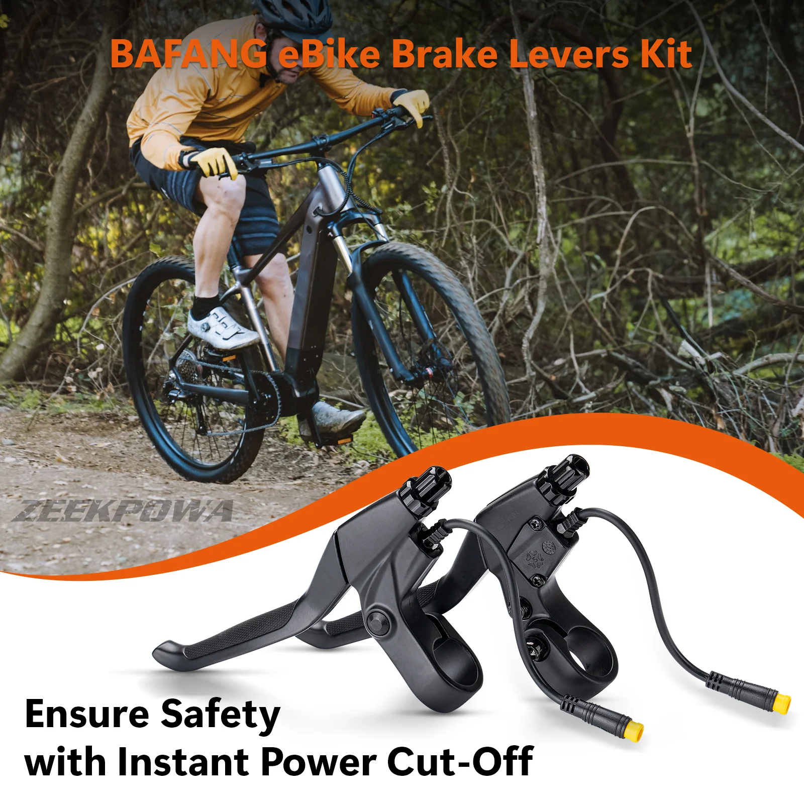 Zeekpowa رافعة الفرامل المقاومة للماء لـ Bafang BBS01B BBS02B BBSHD منتصف محرك المحرك استبدال Ebike قطع عتلات فرامل الطاقة