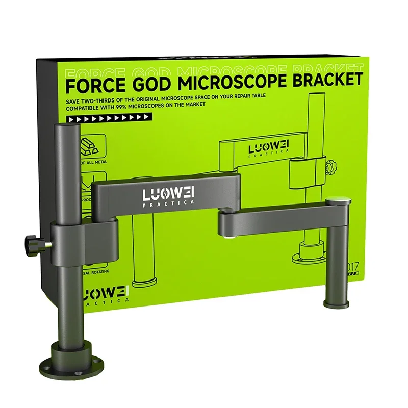 Luowei LW-017 braccio staffa per microscopio rotante universale flessibile pieghevole 360 ° staffa di sollevamento fissa regolabile per forgiatura in metallo